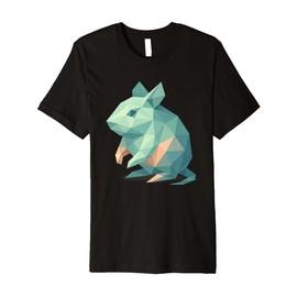 Low Poly Degu Geometric Modern Style Premium T-Shirt