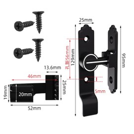 90 Degree Sliding Door Latch, Replaceable Patio Door Handle Set Illuminated Door Latch Handle Kit Black