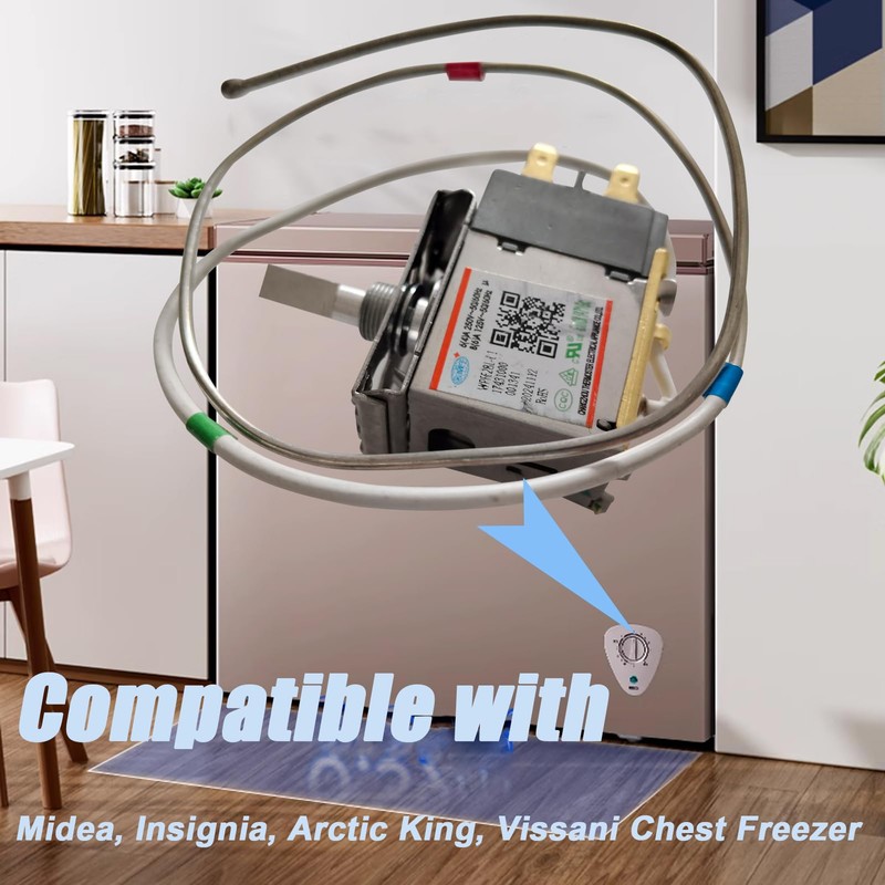 UZSTUNG WPF28E-EX Refrigerator Thermostat Fit Midea, Arctic King, Insignia, Vissani