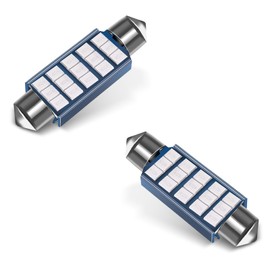 Polcatay 2 PCS 42 mm LED Bulb, Wide-angle High Brightness Non-glare Dome Reading Light License Plate Light, 211 211-2 212 214-2 569 6429 Waterproof Plug and Play Bulb, for Most Cars (Blue)