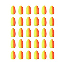 PATIKIL Fishing Foam Floats 0.7 Inch, 30Pcs Oval Snell Floats Fly Fishing Strike Indicator for Pompano Rig Trout Catfish Walleye, Red Yellow