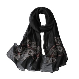 WINCESS.YU Silk Scarf for Women Lightweight Shawls and Wraps for Weddings Fashion Pashmina Shawl Embroidered Scarves