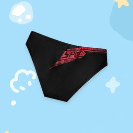 Trendy Boy Boys Sports Swim Briefs with Lightweight Fabric Performance Swim Brief Elastic Waist with Drawstring (8-10 Years,LA658-Black)