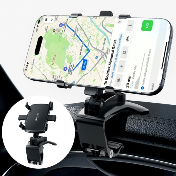 Car Phone Holder Dashboard Phone Mount 360 Degree Rotation Multifunctiona