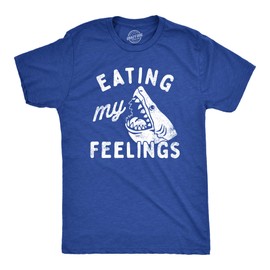 Funny Shark Shirt Men – Eating My Feelings Shark Graphic Tee – Soft Cotton Blend Comfort – Mens Humor T Shirt for Summer Beach and Casual Outfits - Royal 3XL
