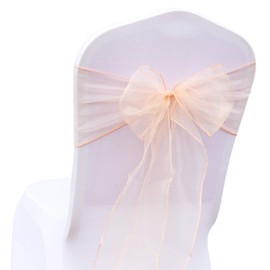 Yurosiay Bows for Chair Covers Chairs 18 x 275 cm Organza Chair Bows Chair Sashes Ribbons Elegant Chair Sashes for Wedding, Party, Birthday, Hotel, Banquet, Decoration