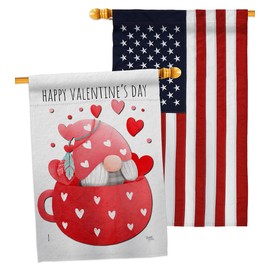 Breeze Decor Day Gnomes American Flag for Outside House Pack Embroidery Valentine Door Sign Home Room Poster Patriotic Tapestry Wall, Garden Decorations Gifts Made in USA