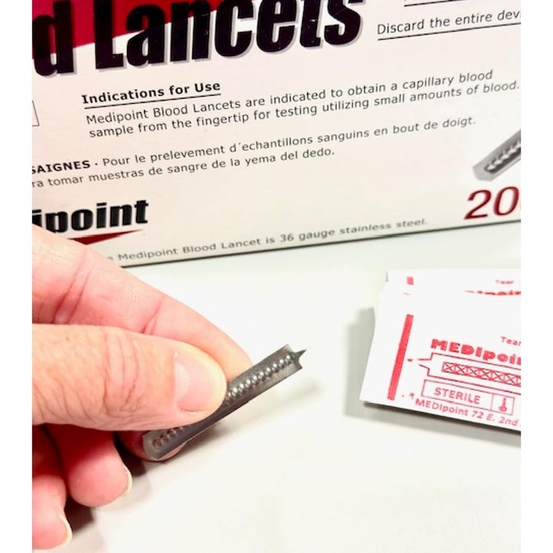 MEDIPOINT Stainless Steel Lancets – 200 Count | Sterile, Disposable,