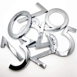 Diggoo 10 Pack Mailbox Numbers 0-9, 2 Inch High, Door Address Numbers Stickers for Apartment, House, Room, Office, Cars, Trucks, Silver Plating Process Number Sign