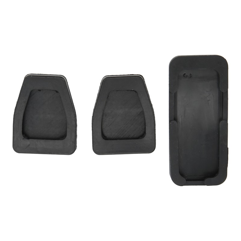 3pcs Clutch Brake Accelerator Pedal Pad Kit Rubber Black Flexible
