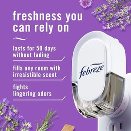 Febreze - Ambientador y eliminador de olores, aceite perfumado, lavanda mediterránea, 3 unidades