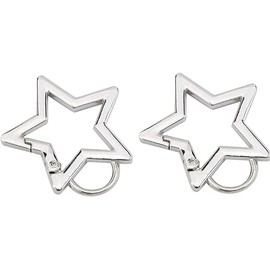 Silver Star Shaped Stainless Steel Keychain Clip Carabiner Snap Hook Holder Star Carabiner Hook Clip Key Holder Carabiner Clip