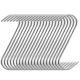 Butcher Hooks, Pack of 20 S Hooks 14 cm, Stainless Steel Butcher Hooks with Pointed End, Butcher Hooks, Kitchen Hooks, Meat Hooks for Kitchen, Bathroom, Meat Processing, Business