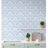 Guvana 17.32" X197" Peel and Stick Wallpaper Blue and White