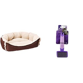 Fancy Pets Cama Maltes para Perro Tamaño Mediana Color Café  Expert Cepillo con Puntas Redondeadas Expert para Gato Rosa con Morado                   