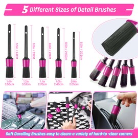 34PCS Car Detailing Brush Set, Car Detailing Kit, Car Detailing Brushes, Car Cleaning Kit, Professional Car Care kit - Car Wash Brush kit for Interior Exterior Wheels, Pink Car Accessories for Women