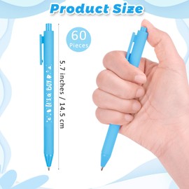 ADXCO 60 Pieces Baby Shower Pens It's a Boy 1.0 mm Ballpoint Pen with Black Ink Retractable Writing Pens for Guests Friends Baby Shower Gender Reveal Party Favors Office School Student Writing, Blue