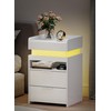 Turosur LED Night Stand with Gun Drawer, Smart Nightstand with