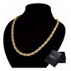 Dazisiny Cadena Oro Torsal 3/4mm Acero Inoxidable Hombre Collar 60cm