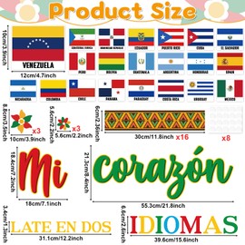 Hispanic Heritage Month Classroom Bulletin Board Set Spanish English Classroom Decoration Latino American Border Motivational Cutouts for Back to School Wall Home National Flag Decor Party Supplies