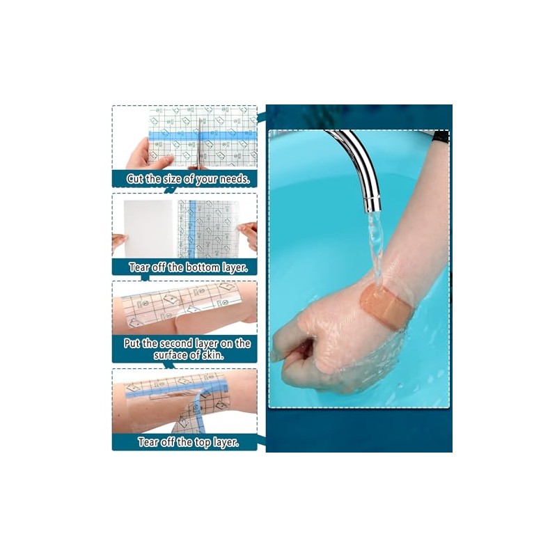 Siifert Waterproof Tattoo Aftercare Bandage - 8 Rolls Various Sizes