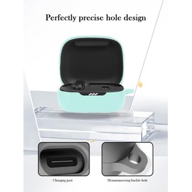 Case for JBL Live Pro 2 TWS Truly Wireless Headphones,Soft Protective,BOVUGAC Silicone Case Cover with Keychain & Cleaning Kit & Lanyard for JBL Live Pro 2 TWS Earbuds-Luminous Green