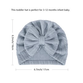 AQOKKA Newborn Baby Girls Hats Infant Turban Hats with Big Bow Beanie Toddler Cap Newborn Hospital Hats for Baby Girls Kids