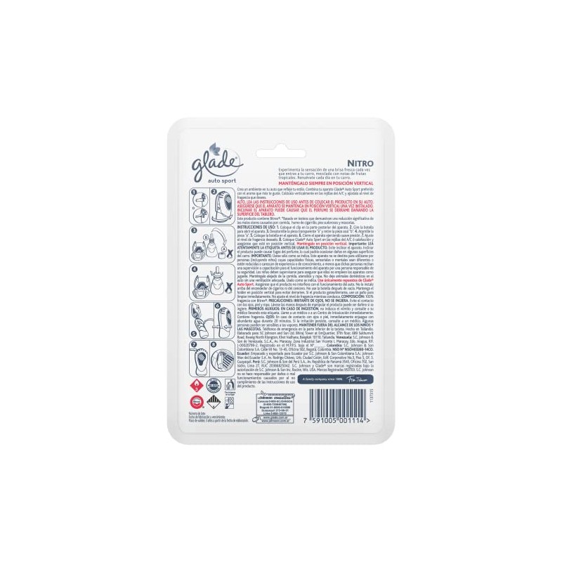 Glade Aromatizante de Ambiente Continuo para Auto, Aparato con Repuesto,