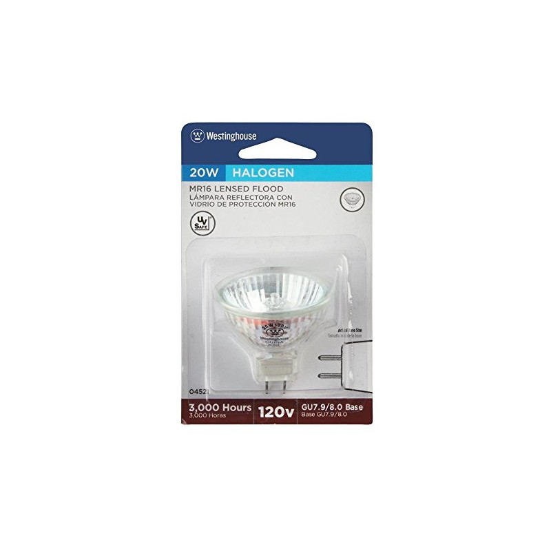Westinghouse 0452100 20 Watt MR16 Halogen Flood Clear Lens Light