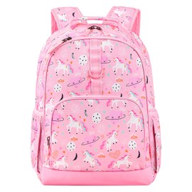 Choco Mocha Mochila escolar para niñas de 38 a 43 cm con monedero a juego, Unicornio rosa, 17 pulgadas, Viajar