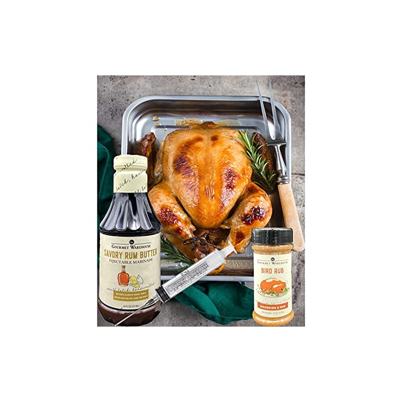 Gourmet Warehouse Savory Rum Butter Injectable Marinade and Spice Rub,