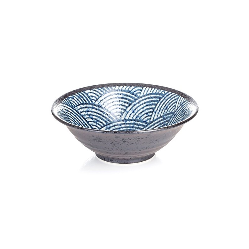 zen minded Japanese Ceramic Ramen Noodle Soup Bowl with Traditional