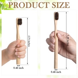 FoldTier 12 Pack Natural Horse Bristle Bamboo Toothbrush Family Pack Horse Hair No Nylon Individually Boxed Compostable Biodegradable Soft Bristles for Home Travel Camping 6 Kids and 6 Adults