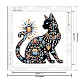 JISHSHAY Cat Diamond Painting Special Shape Diamond Art Special Shape Diamond Art Kits Adults Gem Art Crystal Art Kits for Adults 5D Diamond Painting Kits for Adults Rhinestone Painting 30×30cm