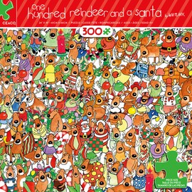 Ceaco - Holiday - One Hundred Reindeer and a Santa - 300 Piece Jigsaw Puzzle