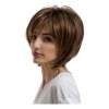 generic Peluca De Pelo Corto Marrón Natural Con Separación Lateral