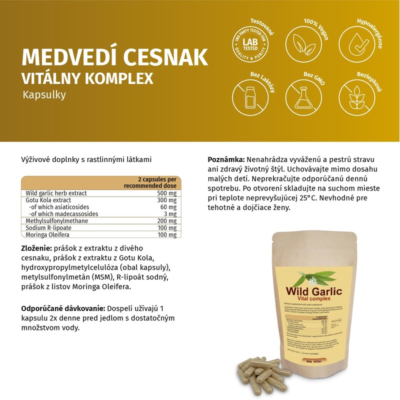 Wild Garlic Extract Powder Capsules with Gotu Kola Extract Powder