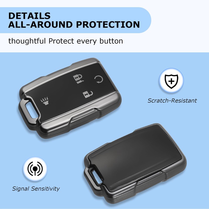 CHENZLIN for GMC Chevy Key Fob Cover 4-Button Case Keychain