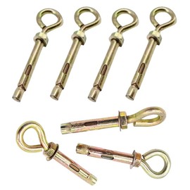 M8 Expansion Anchor Bolts In 5pcs,80MM Eye Shield Bolts Expansion Screw Bolts for Concrete Wall Fixings,Heavy Duty Sleeve Anchors Ring Lifting Eyebolts with Closed Hooks