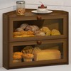 Corner Bread Box for Kitchen Countertop Bamboo Bread Holder Large