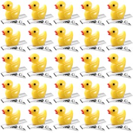 Luinabio 30 Pcs Mini Resin Duck Hair Clips Cute Duck Hairpin for Girls Rave Hair Clips for Women Music Festival Holiday Summer School Party Decor(Yellow)