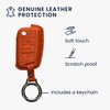kwmobile Premium Leather Car Key Protective Case Compatible with VW