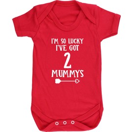 Hippowarehouse I'm so lucky I've got 2 mummys baby vest bodysuit (short sleeve) boys girls