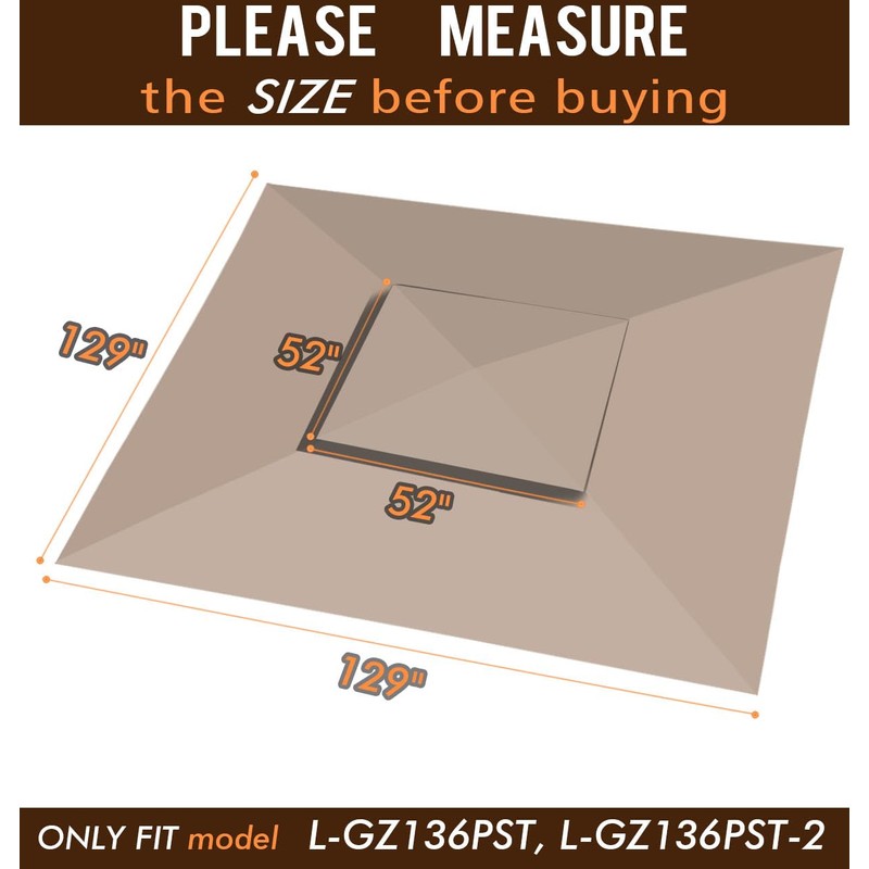 ONTHEWAY Replacement Canopy roof for Target Madaga Gazebo Model L-GZ136PST