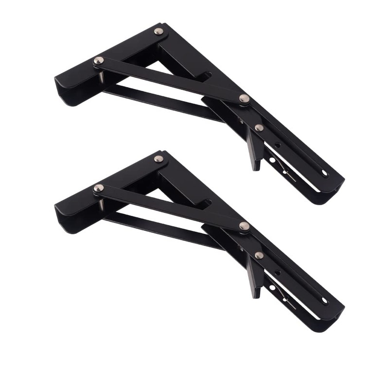 Oudtinx 2PCS Folding Shelf Brackets,Heavy Duty Triangle Shelf Bracket for