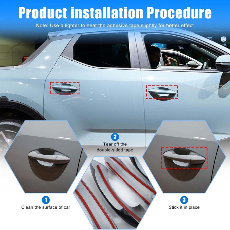 HIRUFAIT Door Handle Cover Protector for H-yundai Santa Cruz 2022