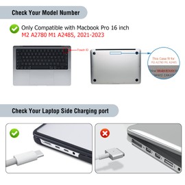 BlueSwan Case compatible for 2021-2023 MacBook Pro 16 inch M3 A2991 M2 A2780 M1 A2485 Pro/Max with Touch ID, Anti-rupture TPU Frame + Ultra-thin PC Matte Protective Cover - Frosted Clear