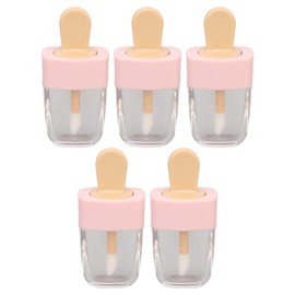 Pack of 5 Empty Lip Gloss Tubes, Empty Lip Gloss Tubes in Ice Cream Shape Prevent Leakage DIY Lip Glaze Containers