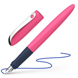Schneider 162119 Wavy Fountain Pen for Right and Left-Handed Users with Beginner Nib Pink