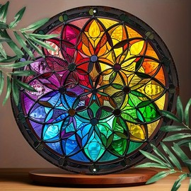 Cbngaoey - Letrero decorativo de aluminio resistente a los rayos UV, fácil de colgar, diseño redondo duradero para el hogar y el jardín, 1 pieza
